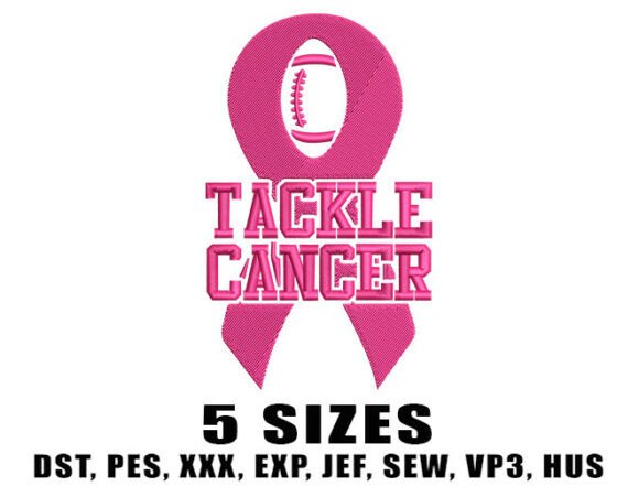 A Bold & Heartfelt Football Ribbon Embroidery Design