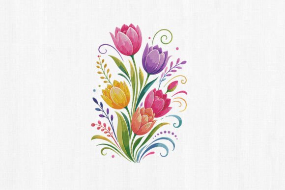 A Designer's Review of the Colorful Tulip Embroidery Art