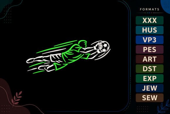 A Soccer Goalie Embroidery Design for Small Shops