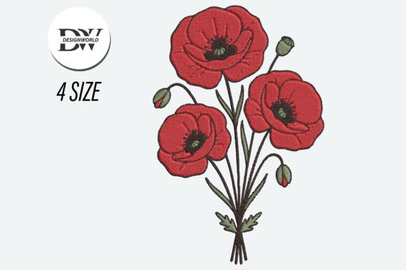 A Vibrant Red Poppy Embroidery Design Review