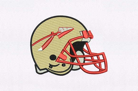 An Embroidery Designer Reviews the Football Helmet Design for Business Merch