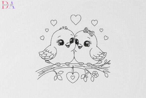 An Embroidery Designer's Review of Lovebirds Sharing Sweet Moments Together