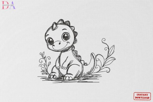 Cute Baby Dino Sketch: A Designer’s Review for Personalized Gifts