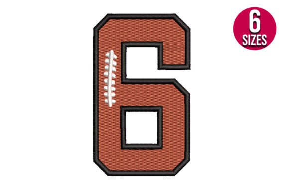 Football Font Alphabet 6: A Bold Number for Craft Fair Standouts