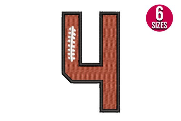 Football Font Alphabet: A Versatile Number Four Design