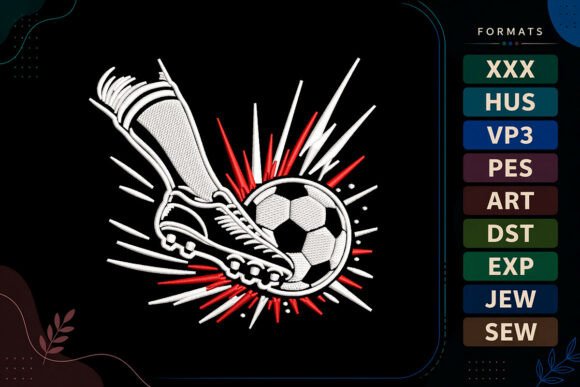Seasonal Spotlight: Soccer Kick Football Sports Embroidery Design